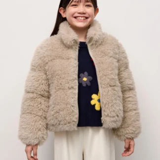 GU GIRLSウォームパデッドフラッフィーブルゾン