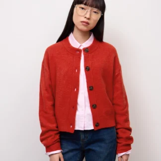 GU パフィータッチニットクルーネックカーディガンCL