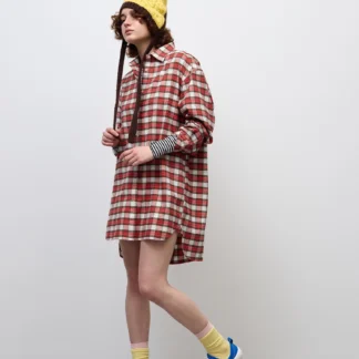 GU フランネルチェックミニシャツワンピース PF