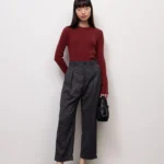 GU タックテーパードパンツ(ツイーディー)MN