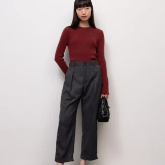 GU タックテーパードパンツ(ツイーディー)MN