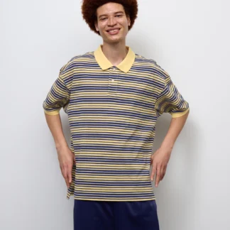 GU ドライオーバーサイズポロシャツ(5分袖)(ボーダー)ST
