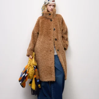 GU フラッフィーボアロングコート PF
