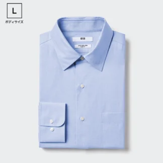 UNIQLO スーパーノンアイロンスリムシャツ/レギュラー襟/長袖/L