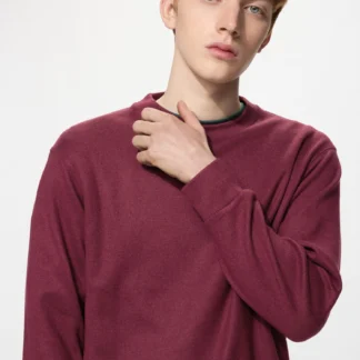 UNIQLO ソフトニットフリースクルーネックT