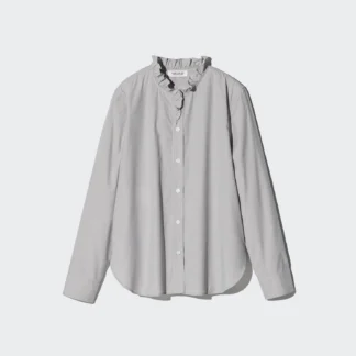 UNIQLO コットンブレンドフリルシャツ