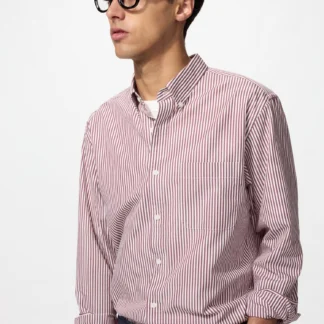 UNIQLO ブロードシャツ/ストライプ/ボタンダウン