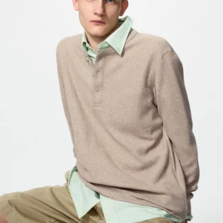 UNIQLO ワッフルヘンリーネックTシャツ/長袖