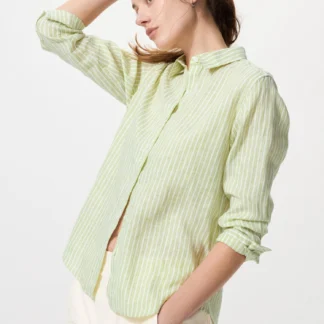 UNIQLO プレミアムリネンシャツ/ストライプ