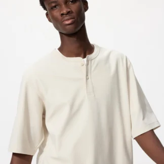 UNIQLO ドライワッフルヘンリーネックTシャツ
