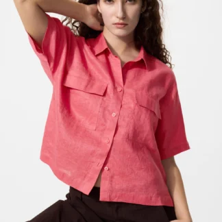 UNIQLO プレミアムリネンスキッパーボクシーシャツ