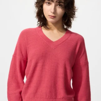 UNIQLO リネンVネックセーター
