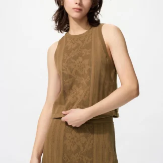 UNIQLO コットンクロシェセーターノースリーブ