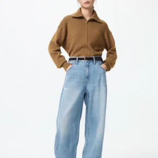 UNIQLO バギーバレルレッグジーンズ/丈短め