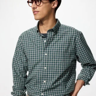 UNIQLO ブロードシャツ/チェック/ボタンダウン