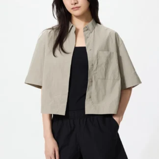 UNIQLO ナイロンボクシーショートシャツ/5分袖