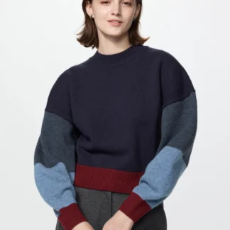UNIQLO ラムカラーブロックセーター