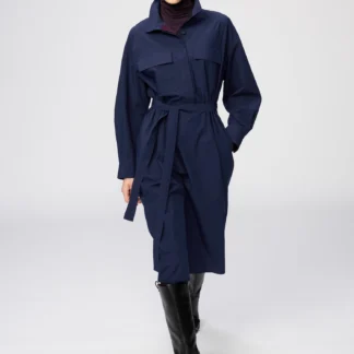 UNIQLO コットンスタンドカラーワンピース