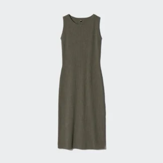 UNIQLO ウォッシャブルリブニットワンピース/ノースリーブ