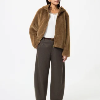 UNIQLO ブラッシュドジャージーバレルレッグパンツ