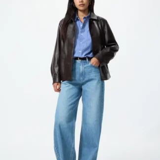 UNIQLO ハイライズワイドジーンズ/丈長め