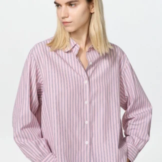 UNIQLO コットンボリュームスリーブシャツ/ストライプ