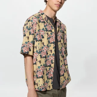 UNIQLO オープンカラーシャツ/江戸浮世絵