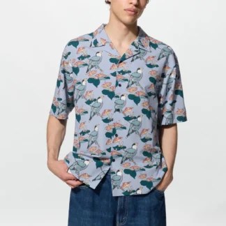 UNIQLO オープンカラーシャツ/江戸浮世絵