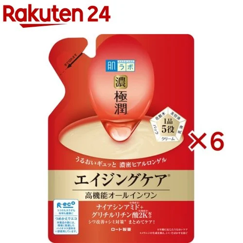 Hada Labo Гель — 肌ラボ 極潤 ハリパーフェクトゲル つめかえ用(80g×6セット)