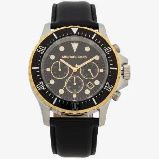 Michael Kors EVEREST オーバーサイズ シルバートーン & レザーウォッチ