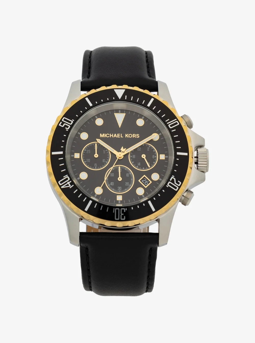 Michael Kors EVEREST オーバーサイズ シルバートーン & レザーウォッチ