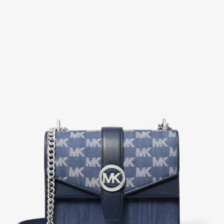 Michael Kors GREENWICH デニム ロゴ フラップ クロスボディ スモール