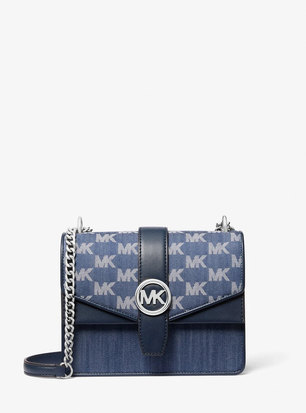 Michael Kors GREENWICH デニム ロゴ フラップ クロスボディ スモール