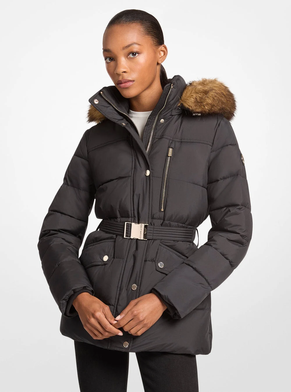 Michael Kors フォーファートリム ベルテッド パファー ジャケット