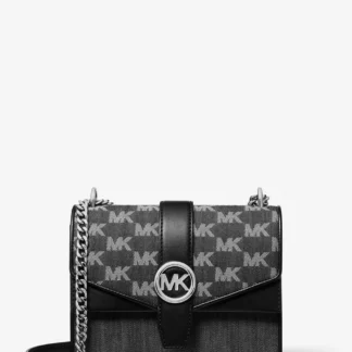Michael Kors GREENWICH デニム ロゴ フラップ クロスボディ スモール