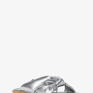 Michael Kors ELENA メタリック フラット スライド サンダル