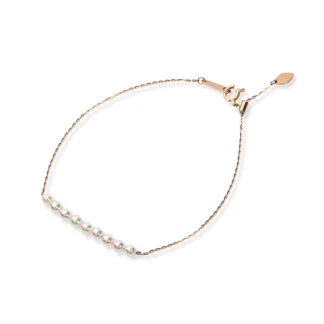 COSTCO 18K ROSE GOLD AKOYA PEARL 3.0mm 9PC 17cm BRACELE