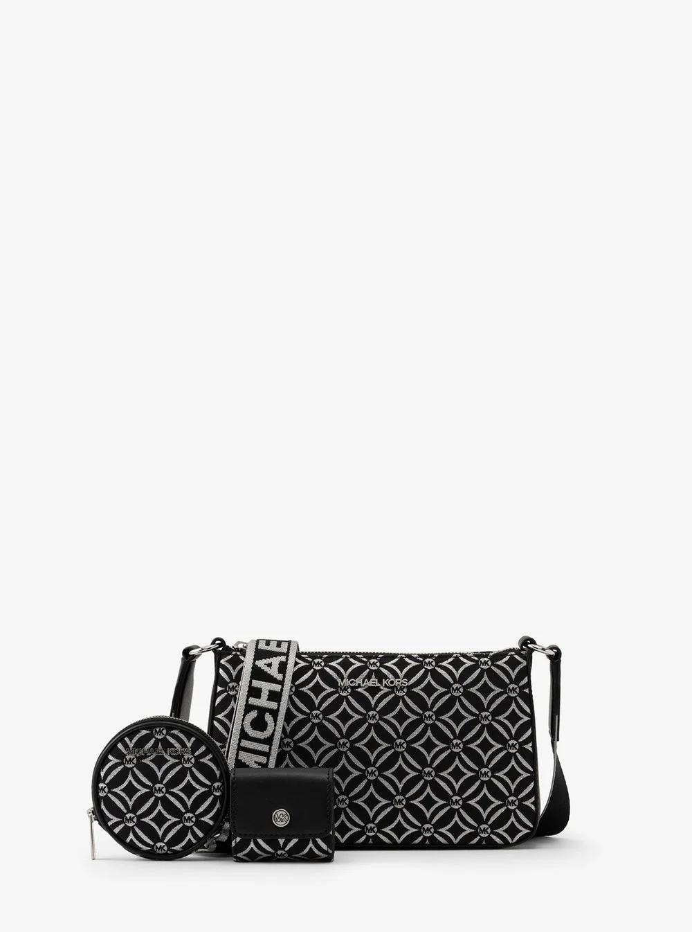Michael Kors JET SET TRAVEL ロゴジャカード クロスボディ ウィズ テックアタッチ スモール