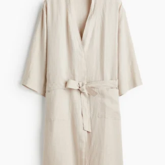 H&M ウォッシュリネンドレッシングガウン
