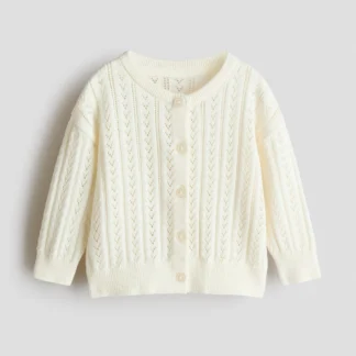 H&M パターンニット コットンカーディガン