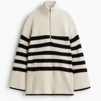 H&M チャンキーニット ハーフジップセーター