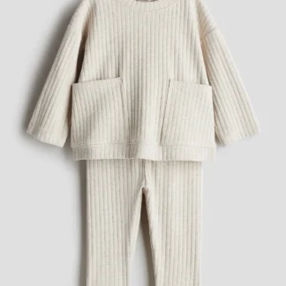 H&M ワイドリブコットン2アイテムセット
