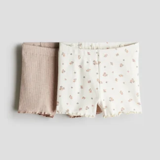 H&M コットンリブサイクリングショーツ 2枚セット