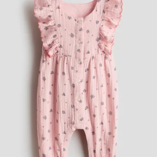 H&M フリル モスリンロンパース