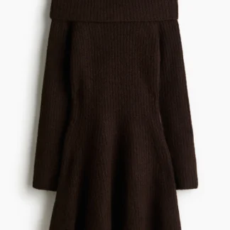 H&M オフショルダー リブニットワンピース