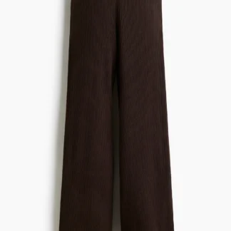 H&M リブニットワイドパンツ