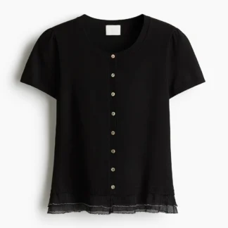 H&M フリルトリムカーディガン