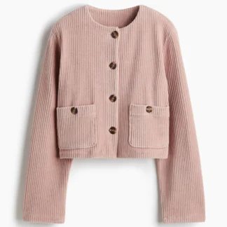 H&M リブベロアカーディガン
