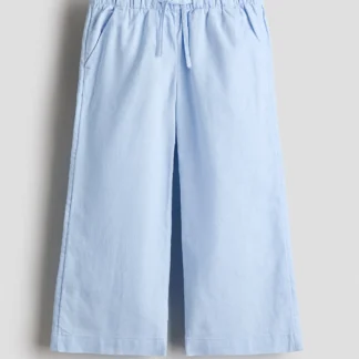 H&M リネンブレンド ドローストリングパンツ