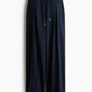 H&M プリーツディテール ドローストリングパンツ